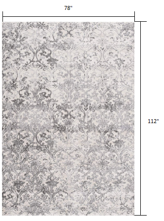 7' X 10' Cream Toile Power Loom Area Rug