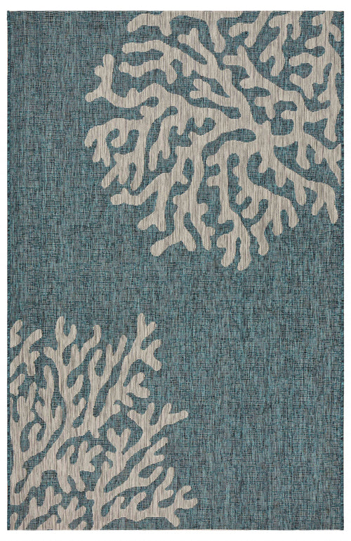 8' X 9' Blue Indoor Outdoor Area Rug