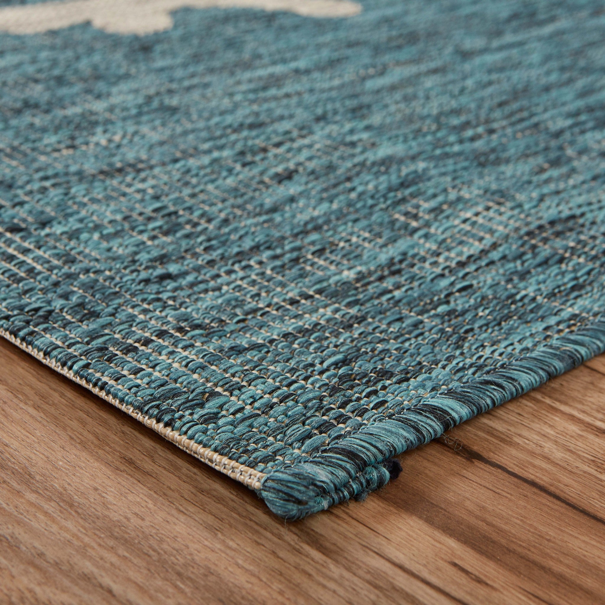 8' X 9' Blue Indoor Outdoor Area Rug