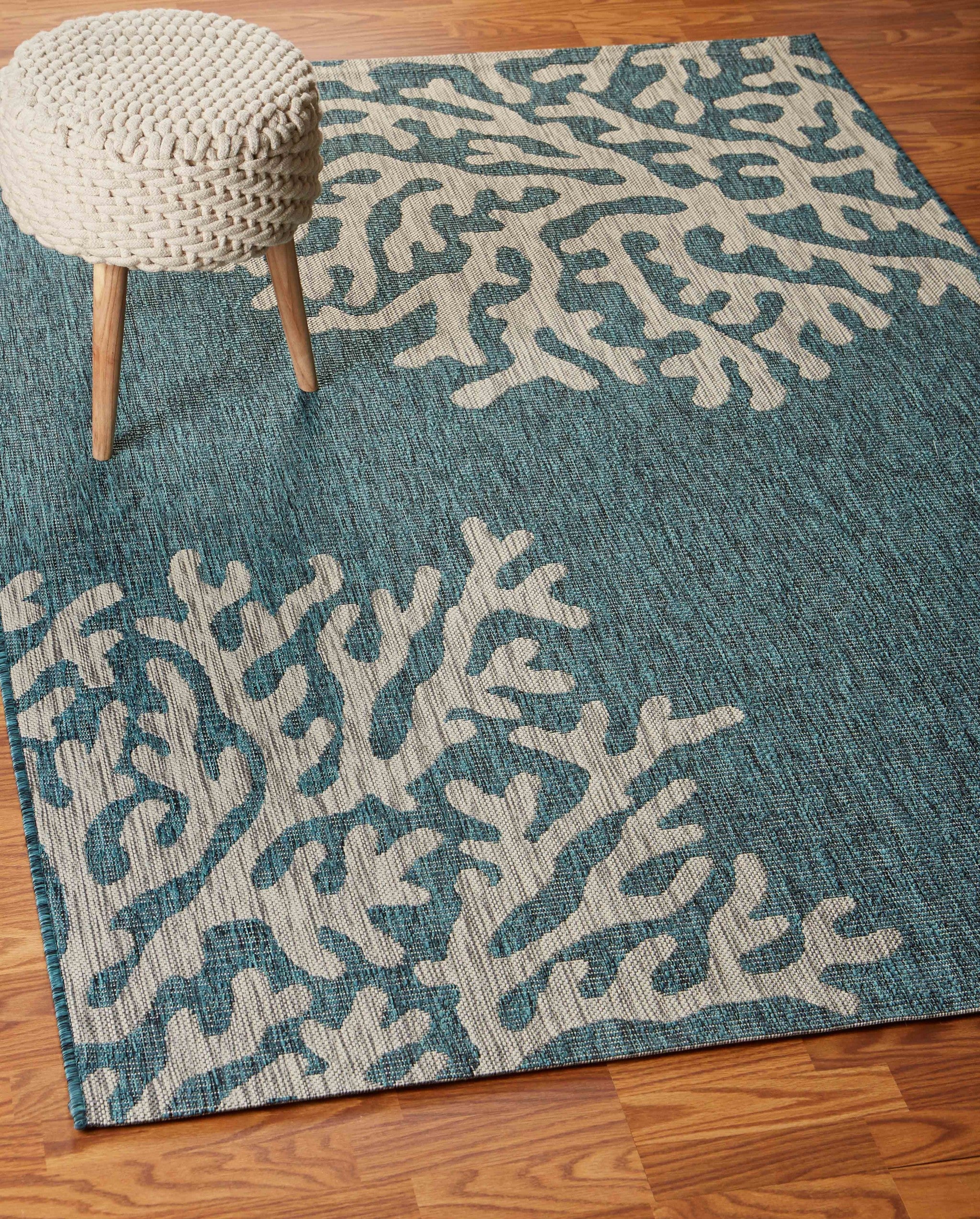 8' X 9' Blue Indoor Outdoor Area Rug