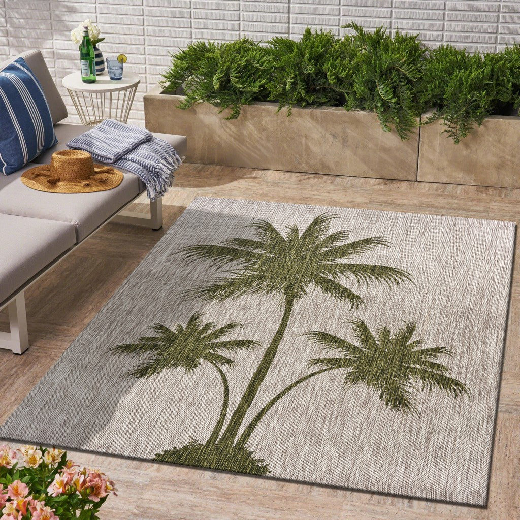 8' X 10' Beige Floral Indoor Outdoor Area Rug