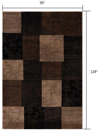 8' X 10' Brown Checkered Dhurrie Area Rug