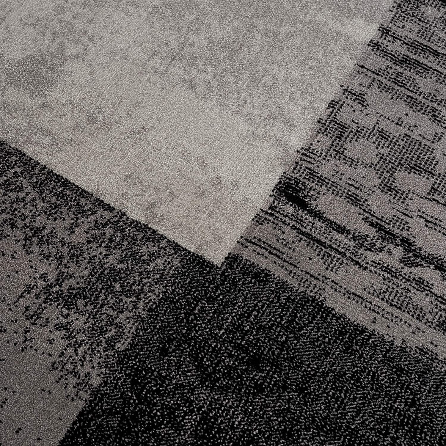 2’ X 6’ Gray Geometric Blocks Area Rug