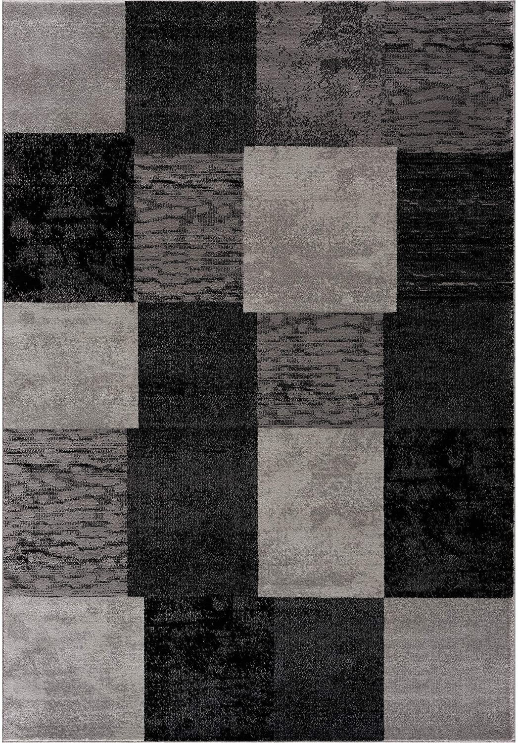 8' X 10' Gray Checkered Dhurrie Area Rug