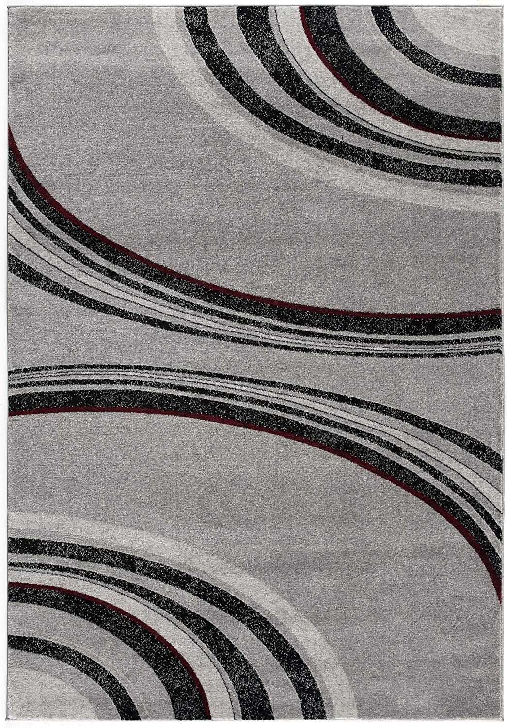 15' Gray Abstract Power Loom Runner Rug