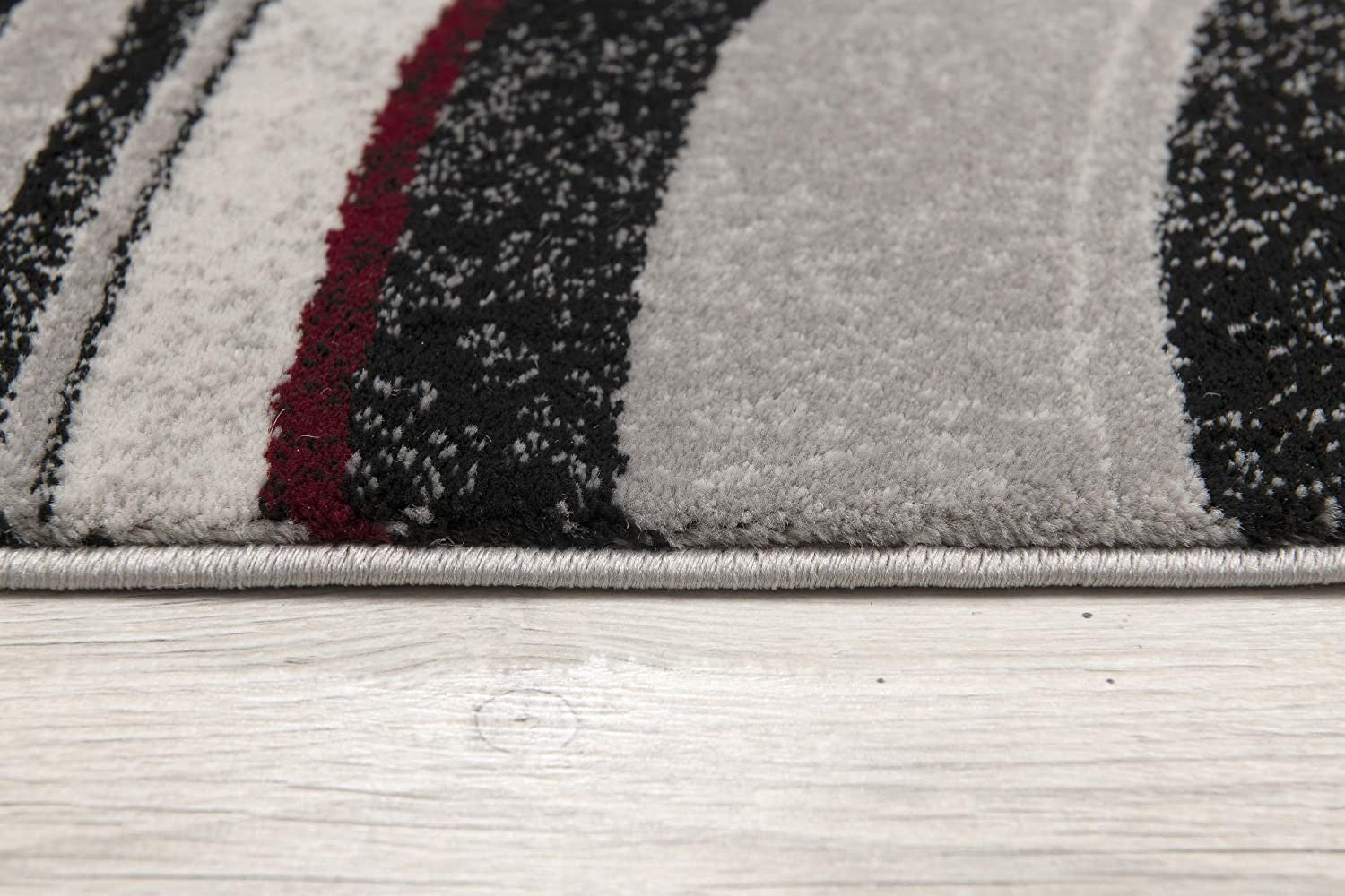 15' Gray Abstract Power Loom Runner Rug