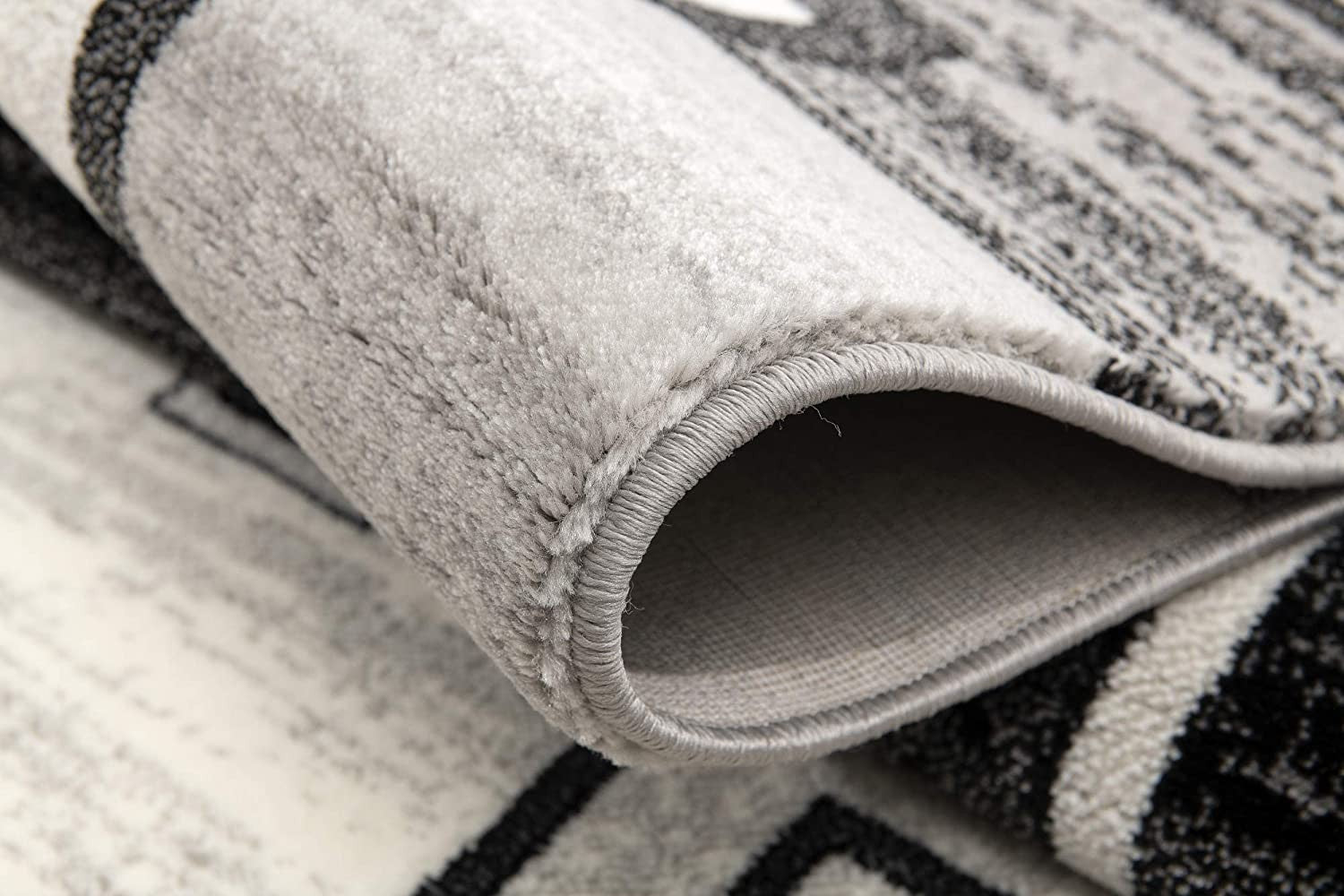 13' Runner Grey Abstract Power Loom Runner Rug