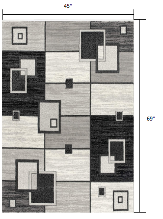 4' X 6' Gray Abstract Power Loom Area Rug