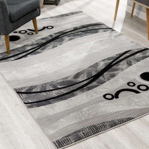 20' Gray Abstract Dhurrie Runner Rug