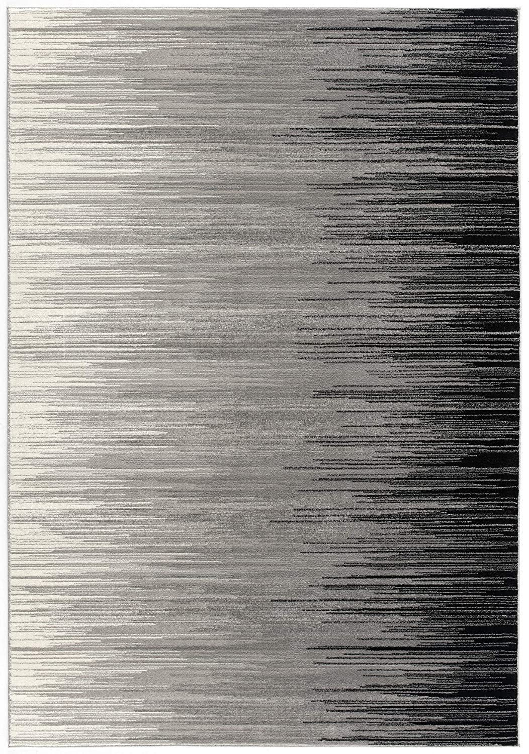 4' X 6' Black Abstract Power Loom Area Rug