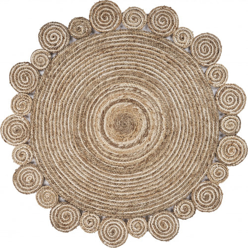 Bleached And Natural Spiral Boutique Jute Rug