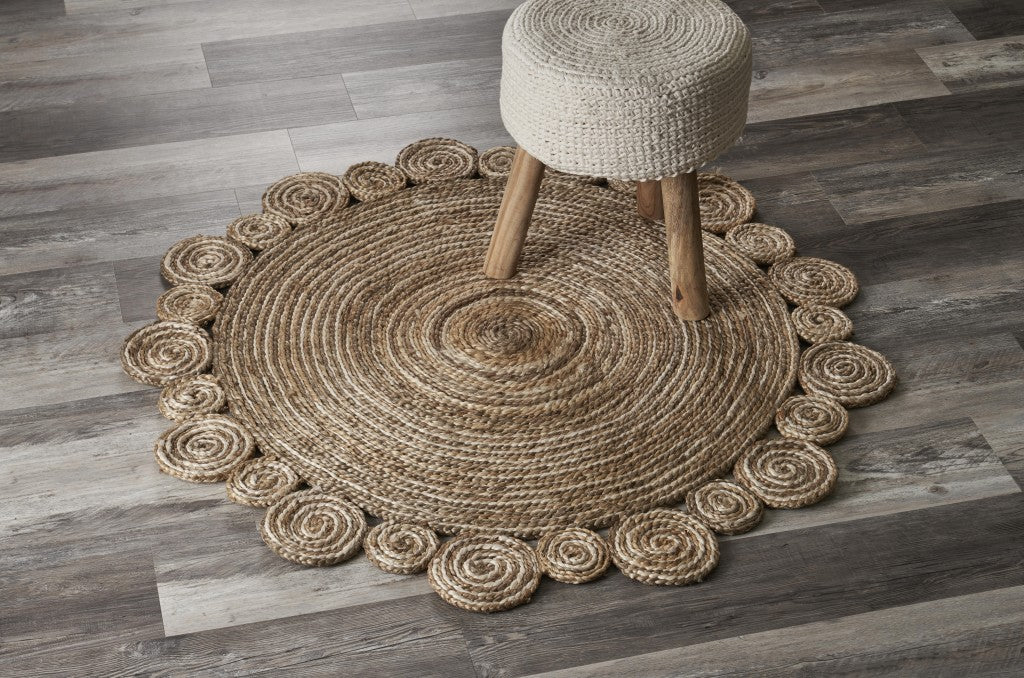 Bleached And Natural Spiral Boutique Jute Rug