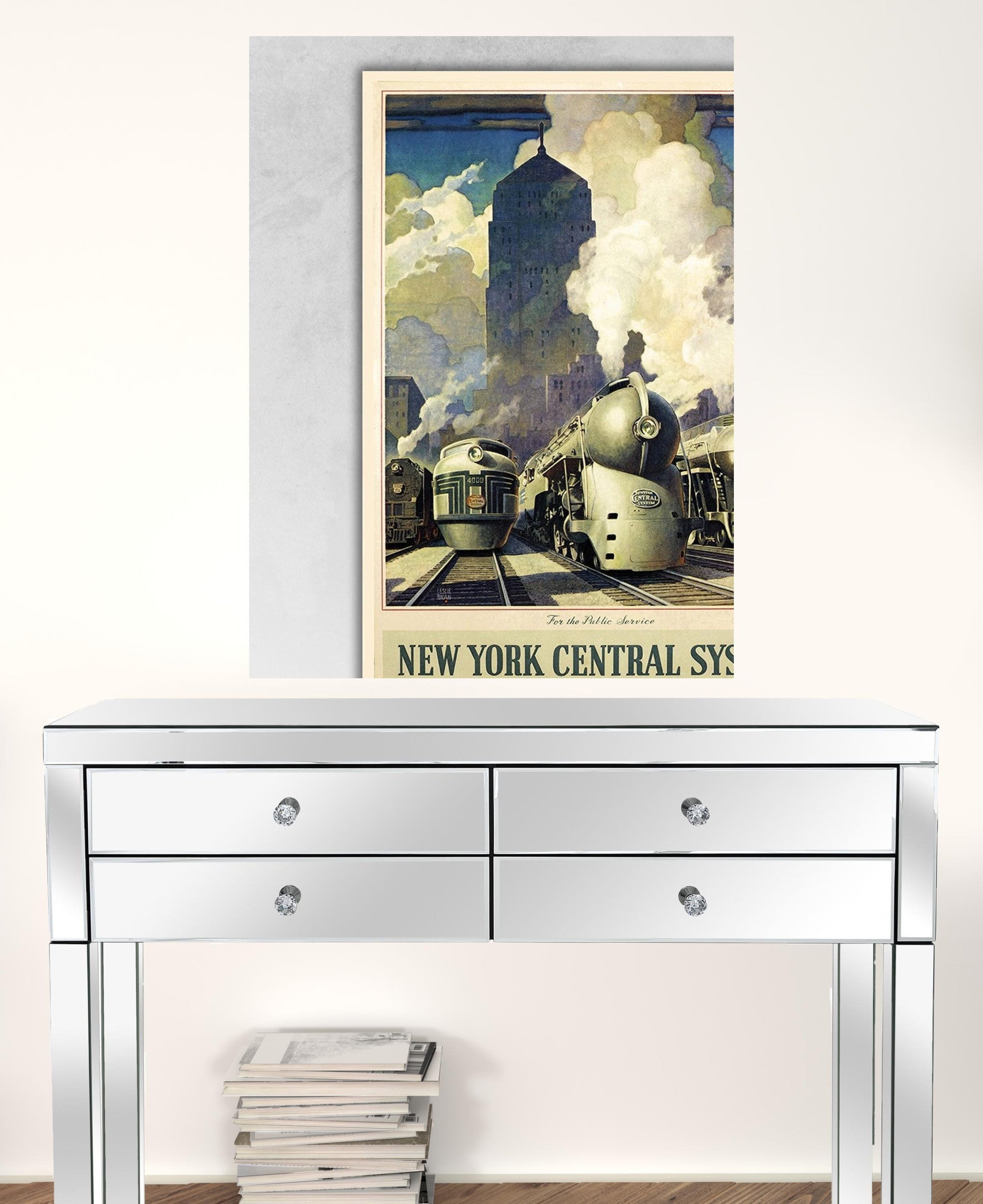 New York Railroad Vintage Travel Unframed Print Wall Art