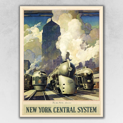 New York Railroad Vintage Travel Unframed Print Wall Art