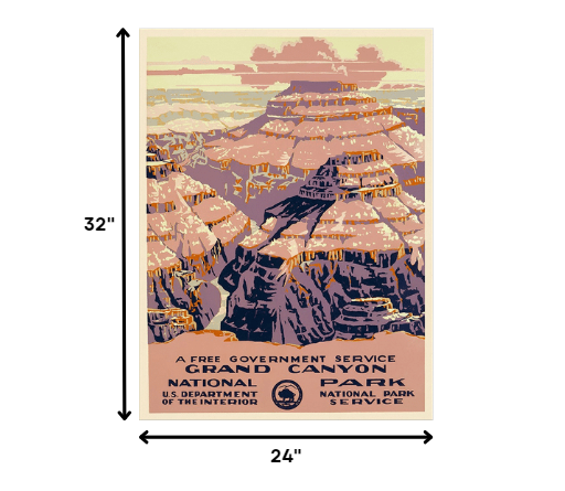 24" X 32" Grand Canyon C1938 Vintage Travel Poster Wall Art