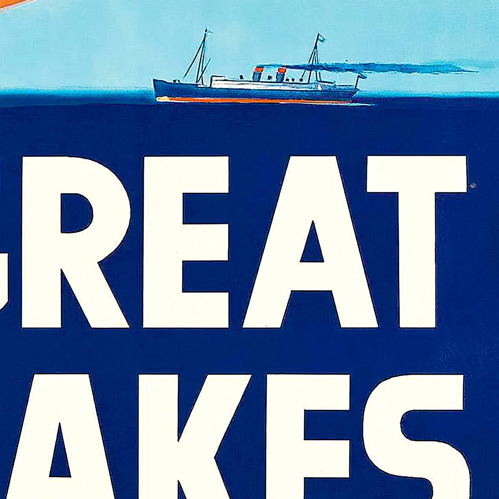 20" X 30" Great Lakes 1937 Vintage Travel Poster Wall Art