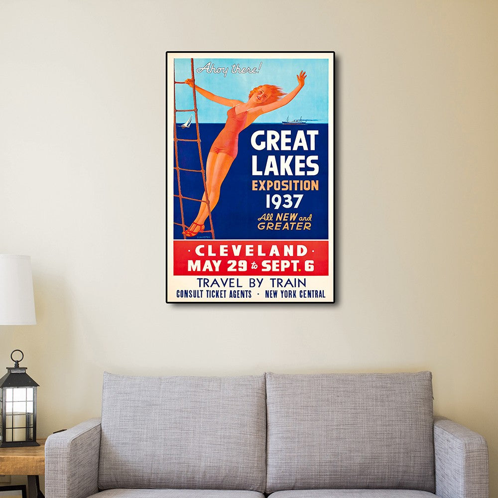 20" X 30" Great Lakes 1937 Vintage Travel Poster Wall Art