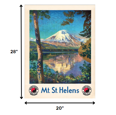 20" X 28" Mt. St. Helens C1920S Vintage Travel Poster Wall Art