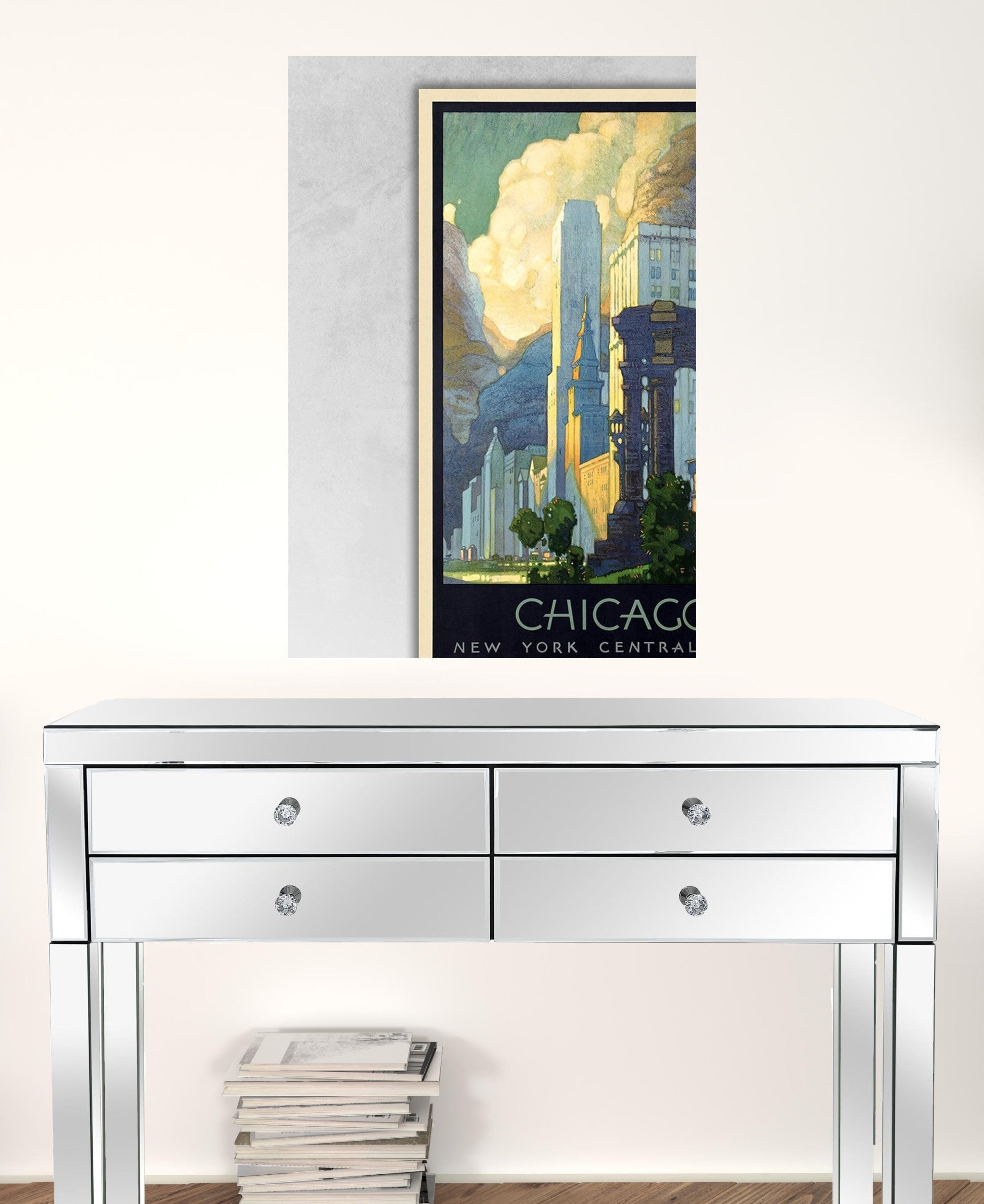 20" X 30" Vintage 1929 Chicago Michigan Ave Travel Poster Wall Art