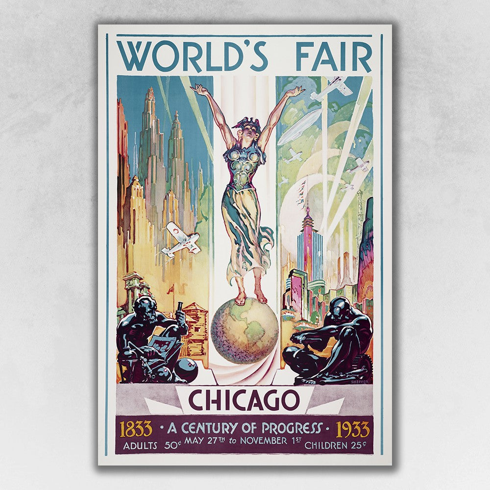 New York 1939 World's Fair Vintage Travel Unframed Print Wall Art