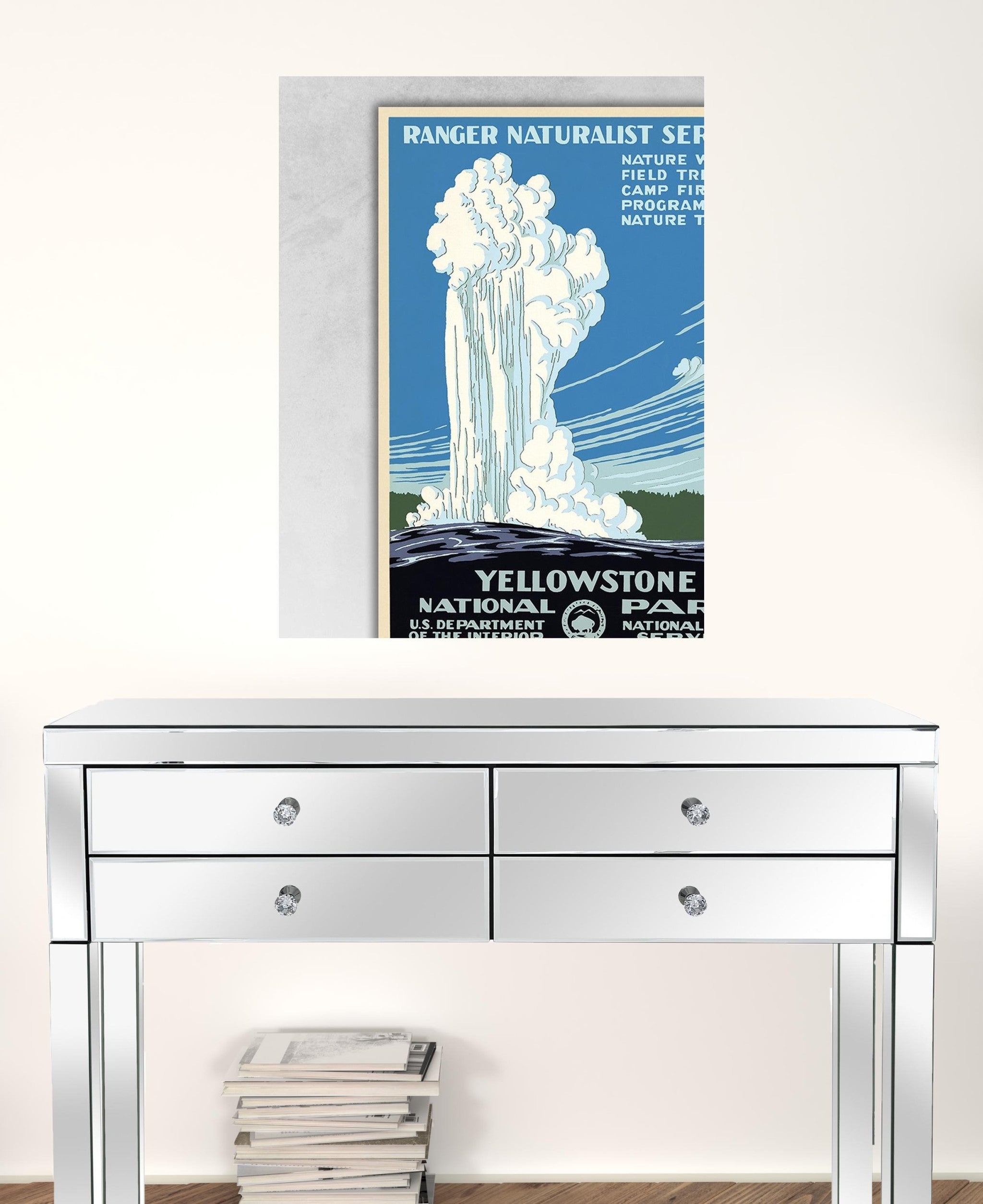 20" x 28" Yellowstone National Park c1938 Vintage Travel Poster Wall Art