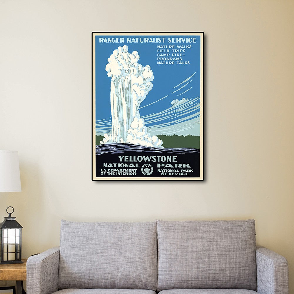 8.5" x 11" Yellowstone National Park c1938 Vintage Travel Poster Wall Art