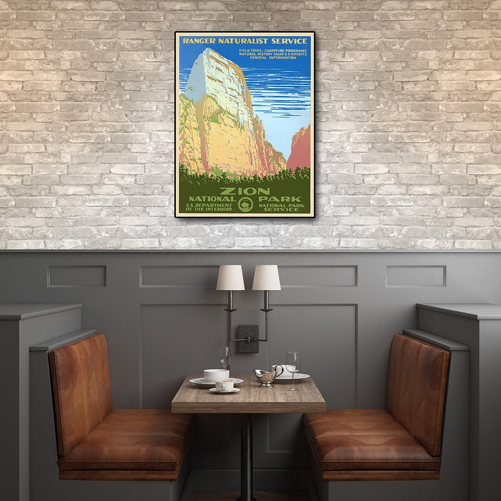 8.5" x 11" Zion National Park c1938 Vintage Travel Poster Wall Art