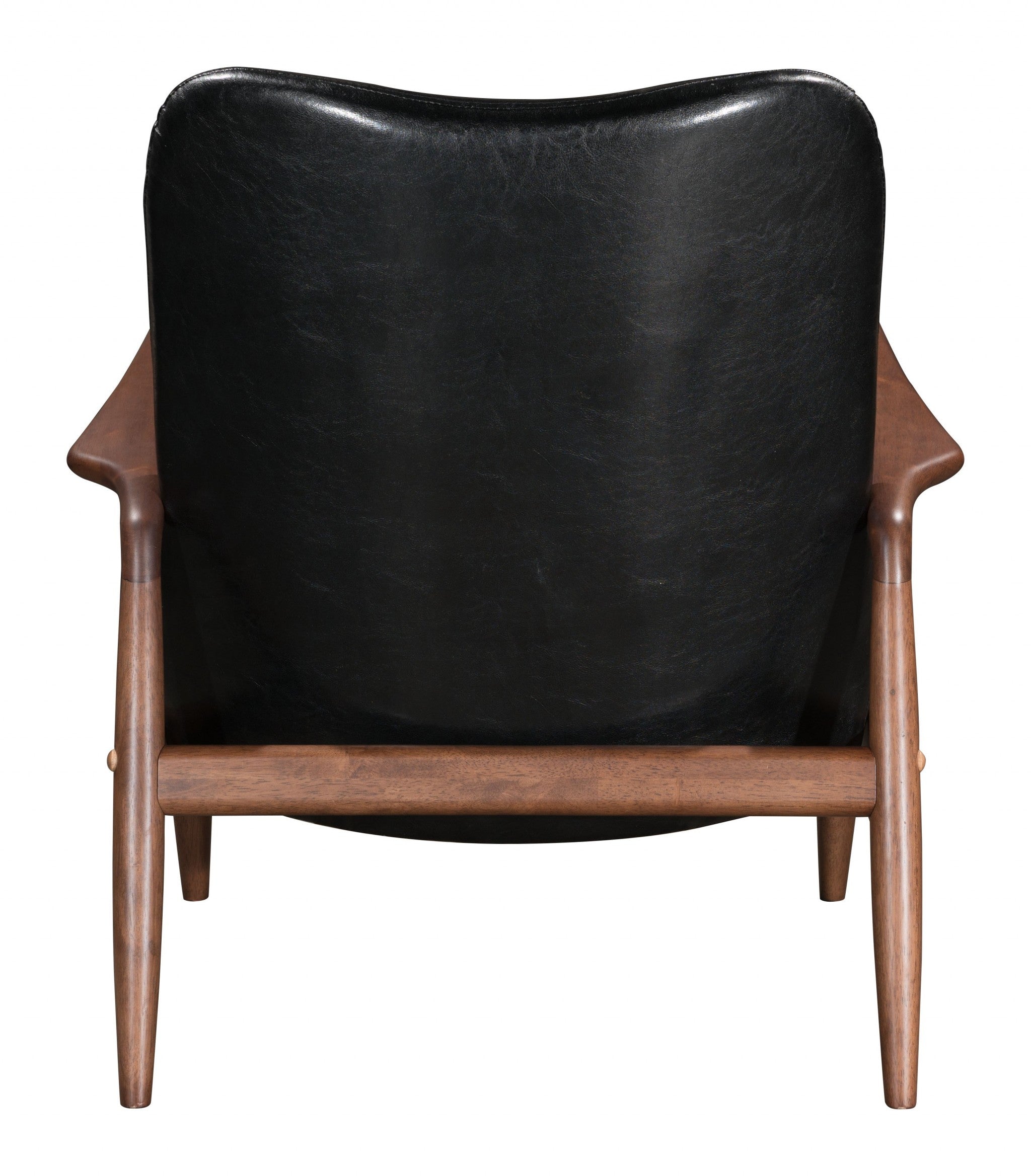 30" Black And Brown Faux Leather Tufted Arm Chairwith Ottoman