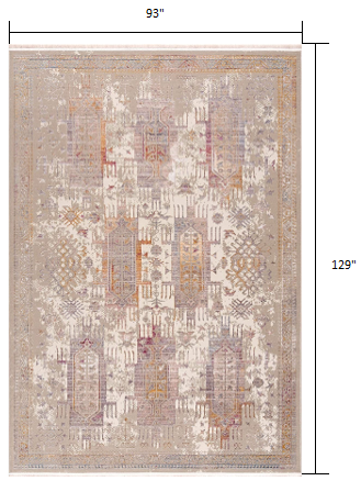 8' X 11' Beige Oriental Dhurrie Non Skid Area Rug