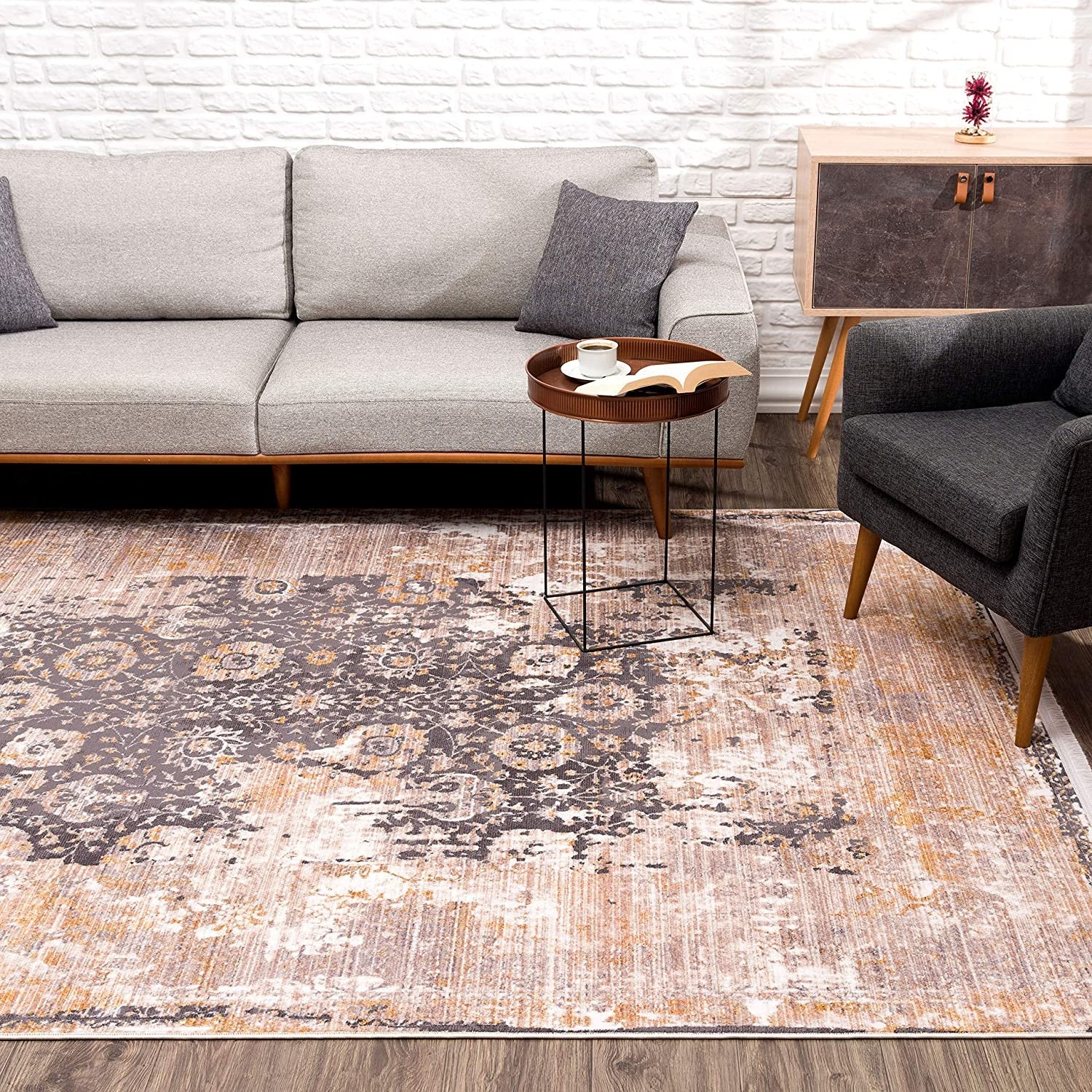 4’ x 6’ Gray Washed Out Persian Area Rug