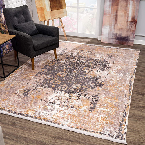 5' X 7' Gray Oriental Dhurrie Non Skid Area Rug