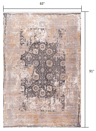 5' X 7' Gray Oriental Dhurrie Non Skid Area Rug