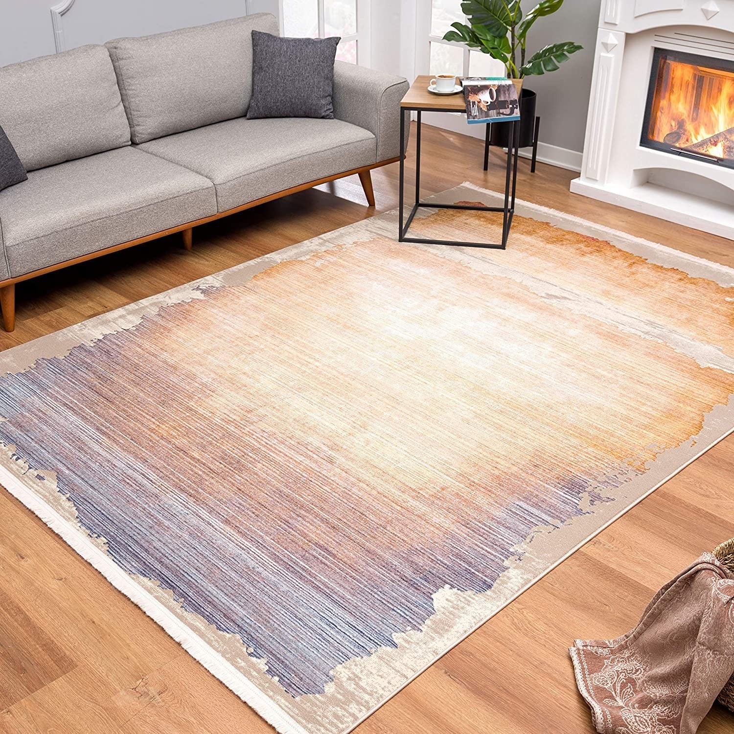 2’ x 13’ Beige Faded Sunset Runner Rug