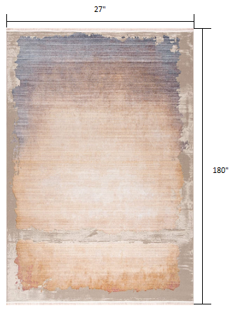 2’ x 15’ Beige Faded Sunset Runner Rug