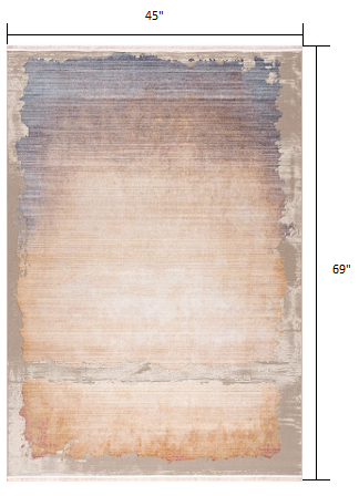 4’ x 6’ Beige Faded Sunset Area Rug