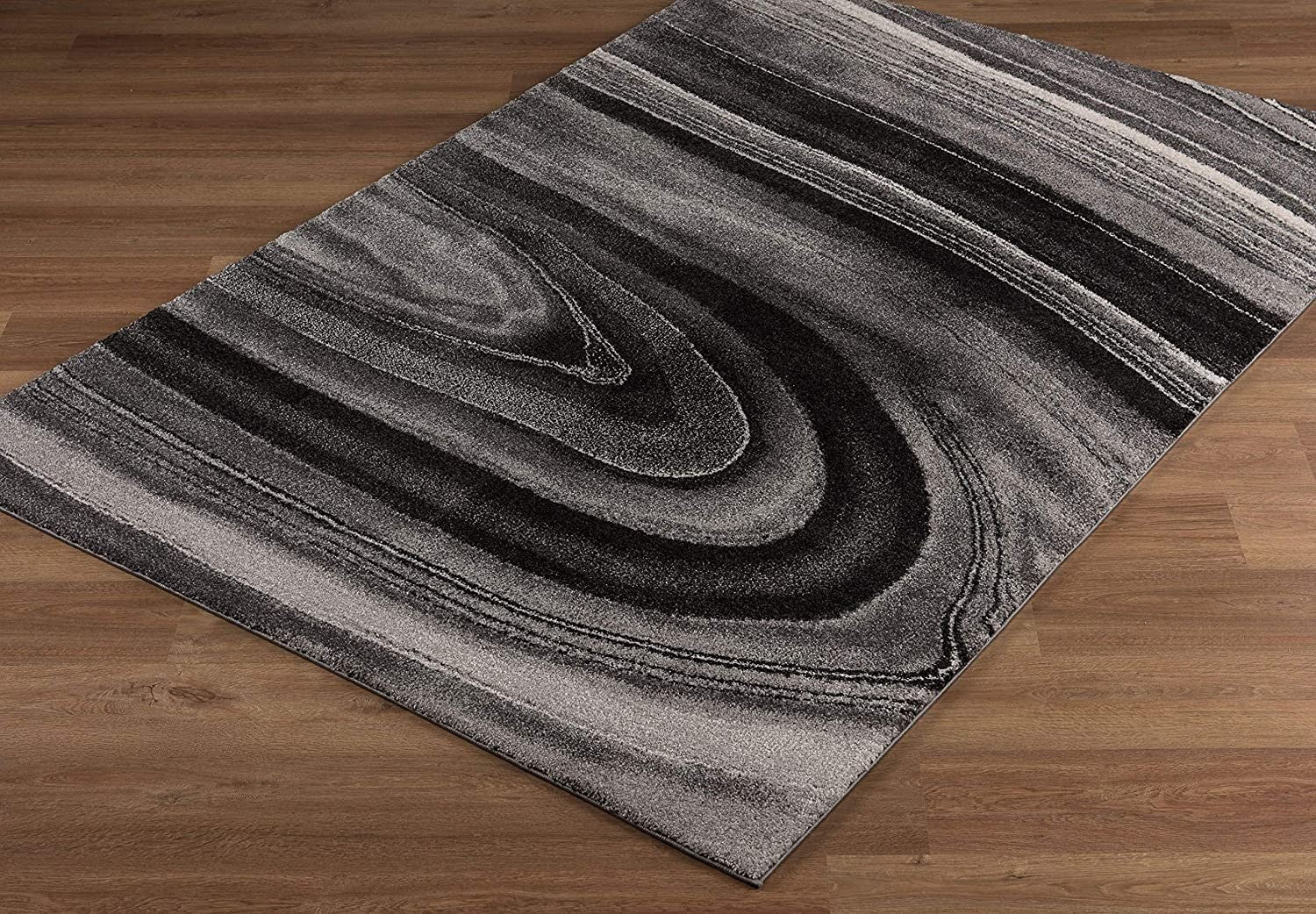 7’ x 10’ Dark Gray Abstract Illusional Area Rug