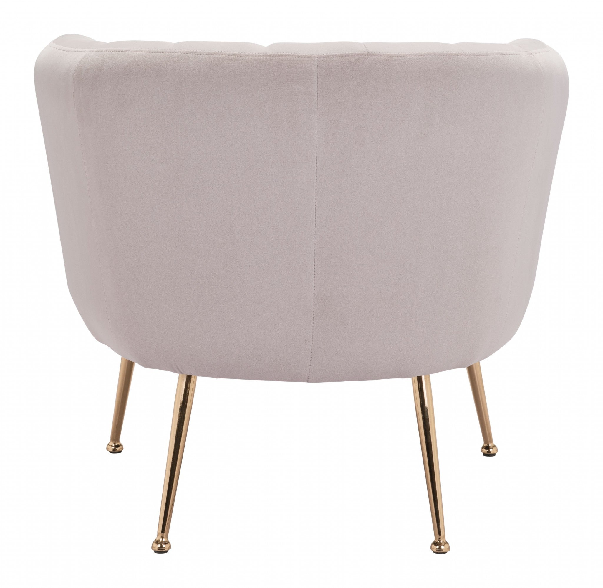 Ivory and Gold Super Soft Vertical Channel Accent Club Chair