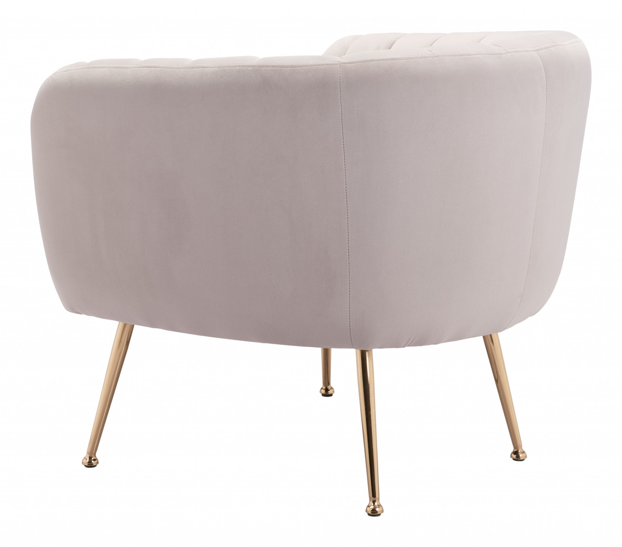 Ivory and Gold Super Soft Vertical Channel Accent Club Chair