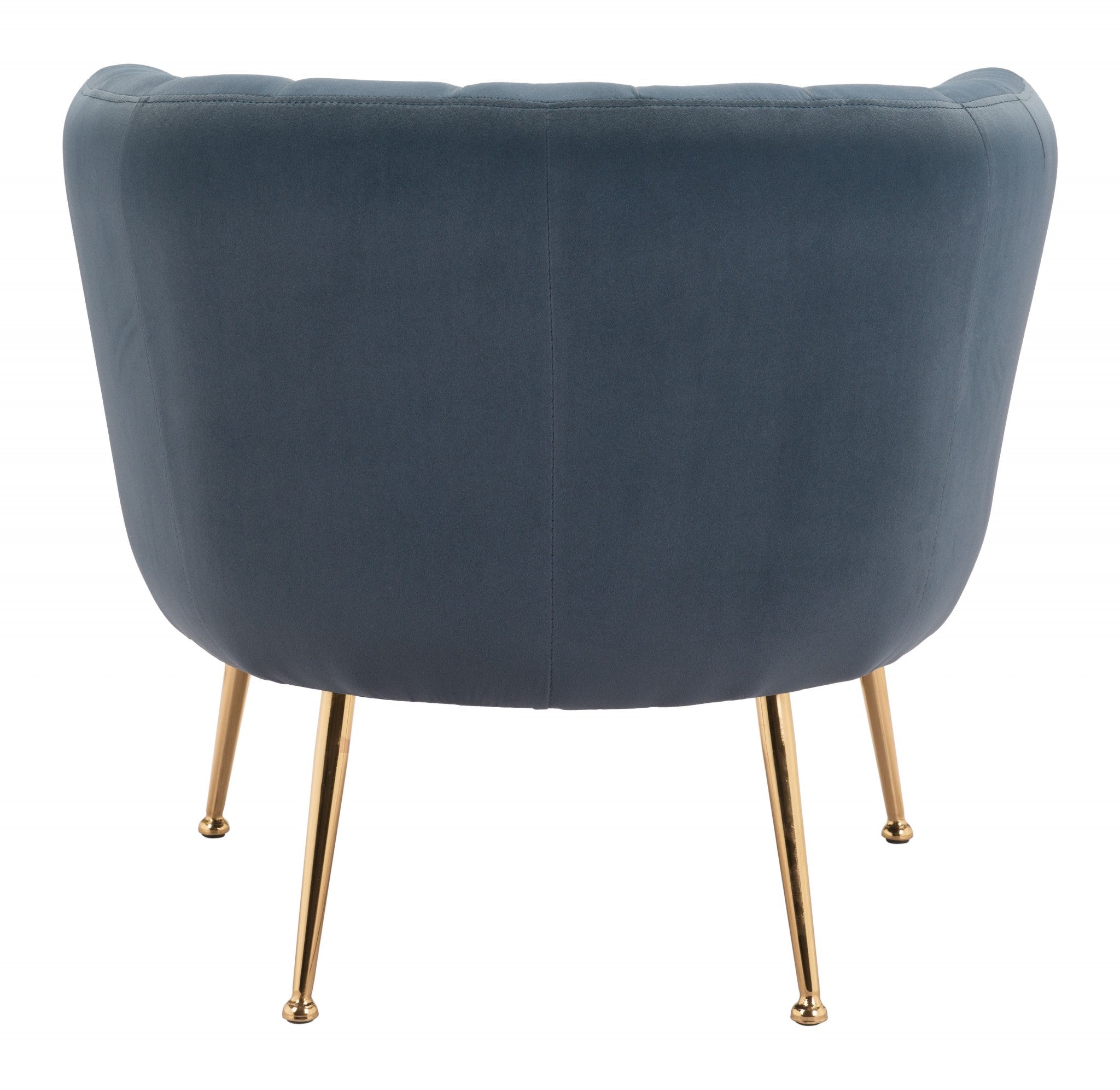 30" Gray And Gold Velvet Tufted Club Chair