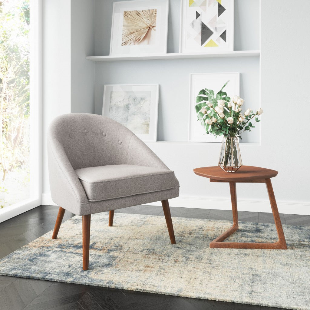 Light Gray Wooden Deep Chair