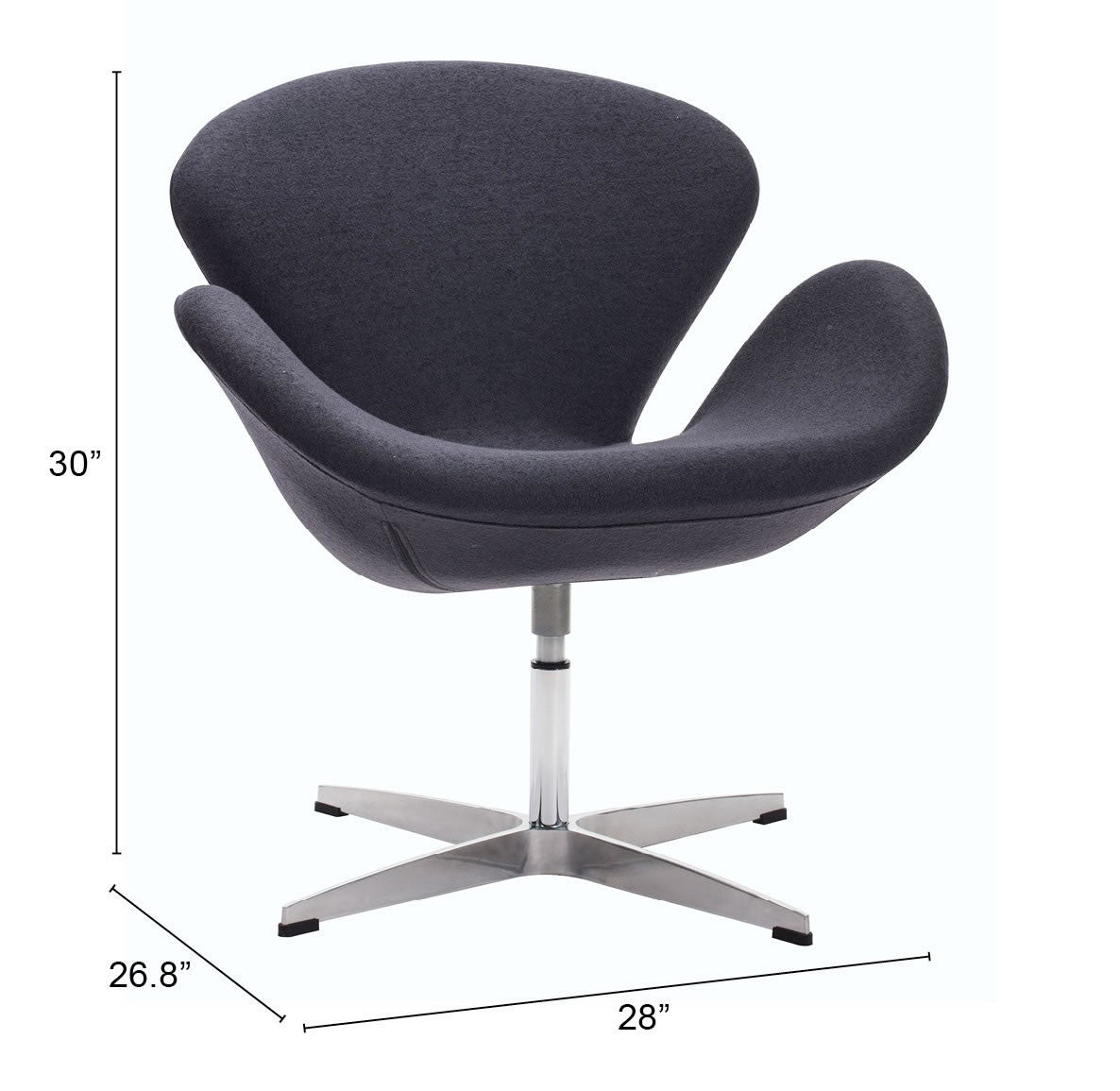 Dark Gray Scoop Swivel Chair