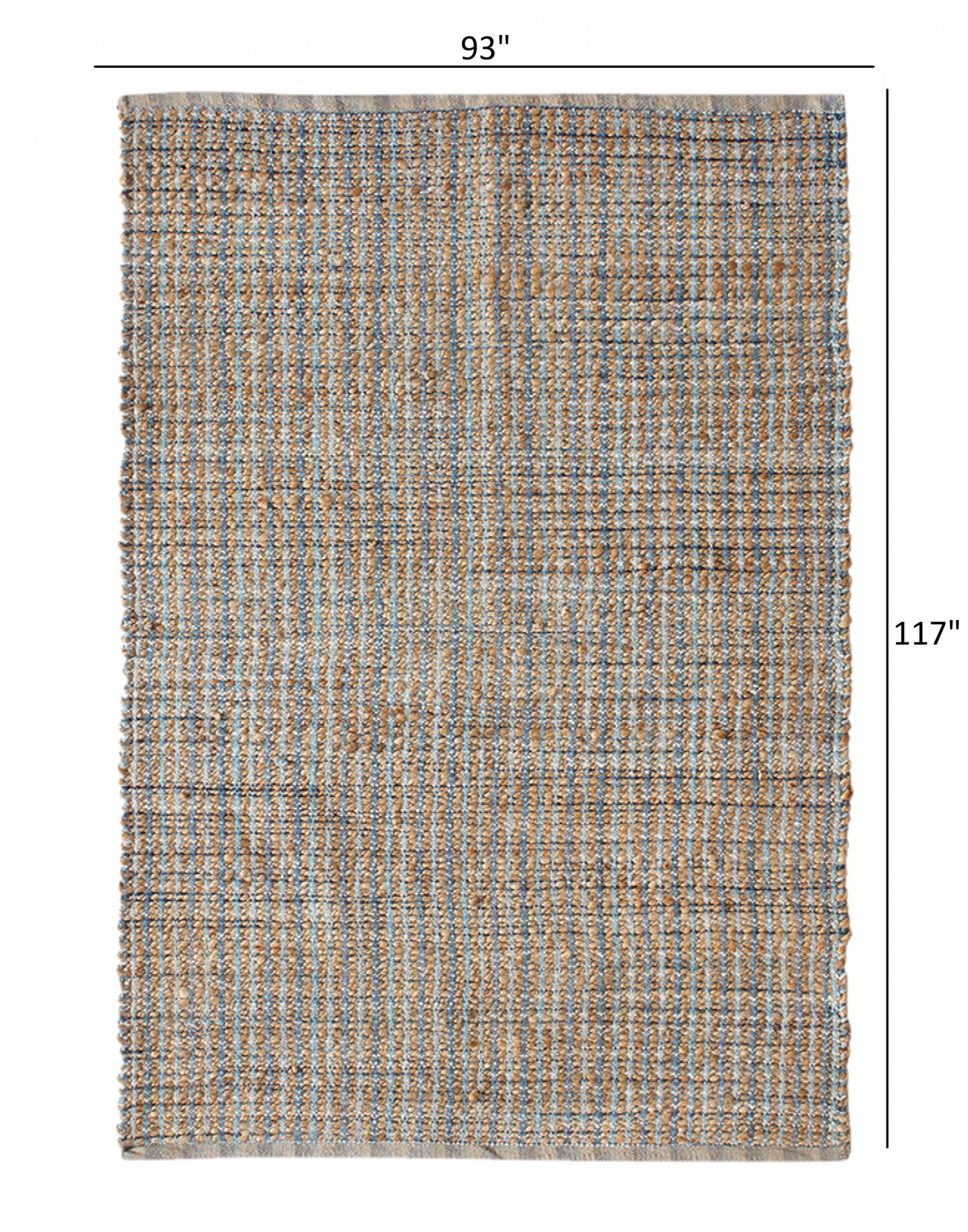 8' X 10' Blue Dhurrie Hand Woven Area Rug