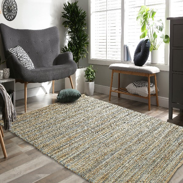 9' X 12' Natural Dhurrie Hand Woven Area Rug