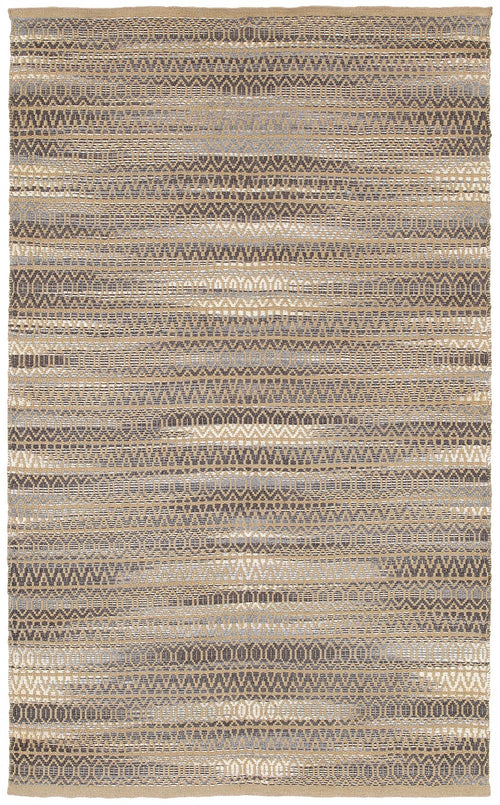 8’ x 10’ Gray and Tan Striated Runner Rug