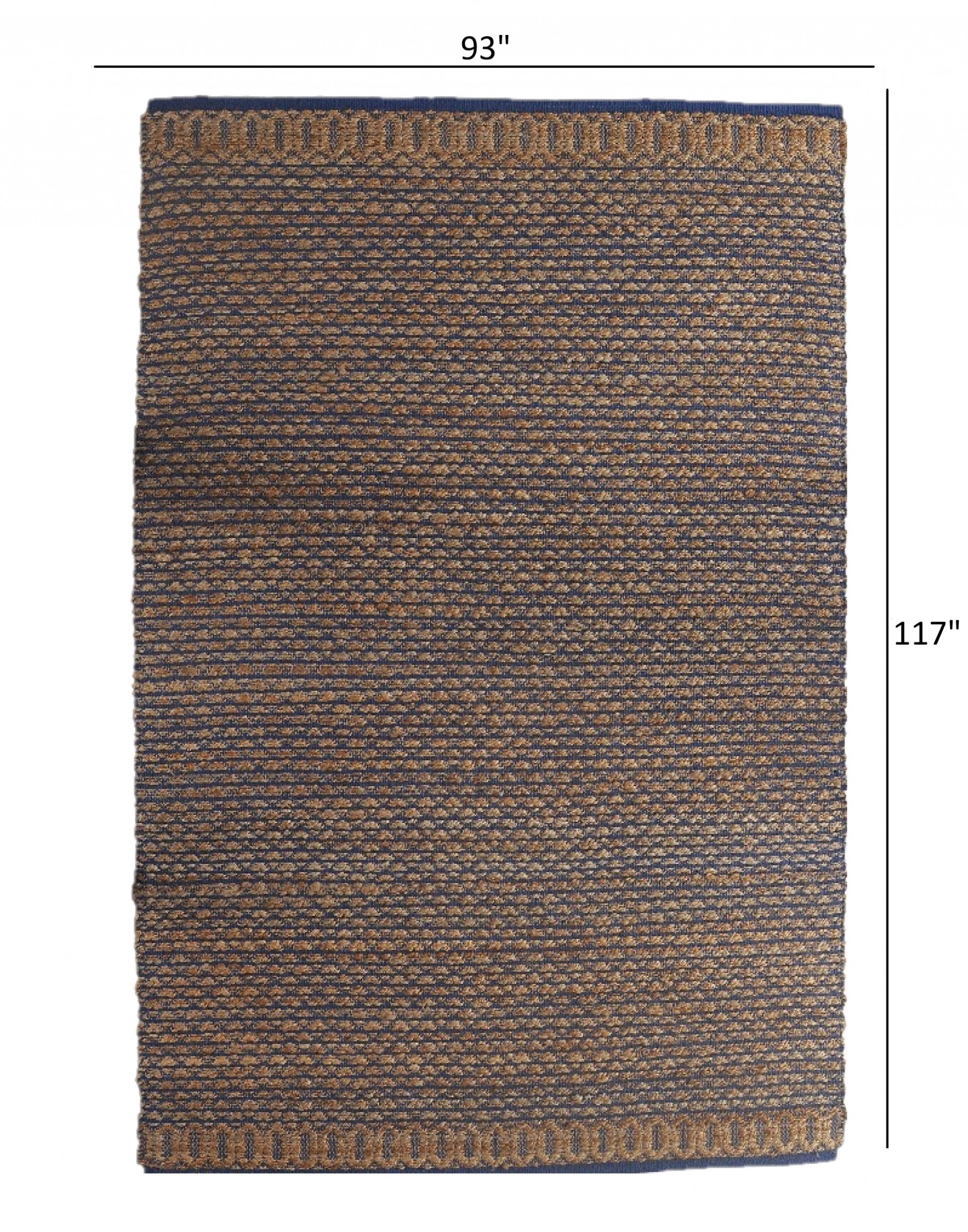 8’ x 10’ Tan and Blue Detailed Lattice Area Rug