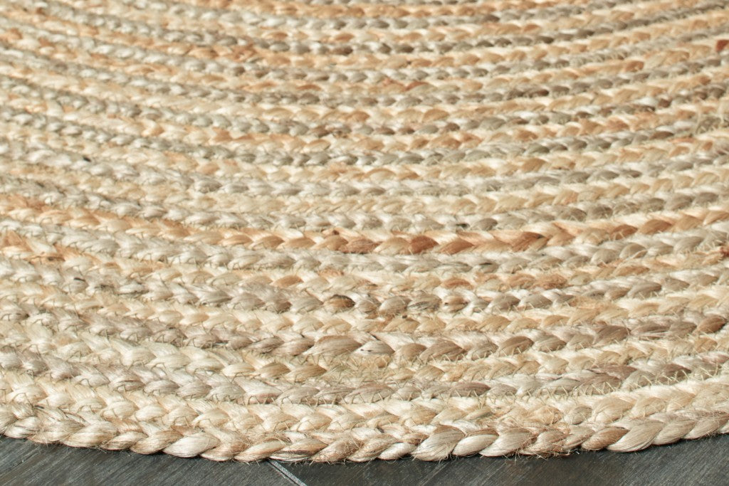 7’ Brown Oval Shaped Jute Area Rug