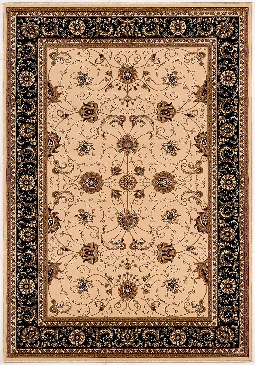 2’ x 10’ Cream and Black Decorative Runner Rug