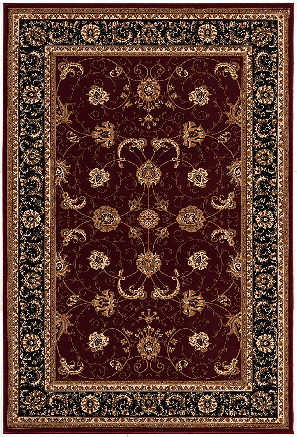 4’ x 6’ Red and Black Ornamental Area Rug