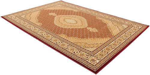 2’ x 10’ Red and Beige Medallion Runner Rug