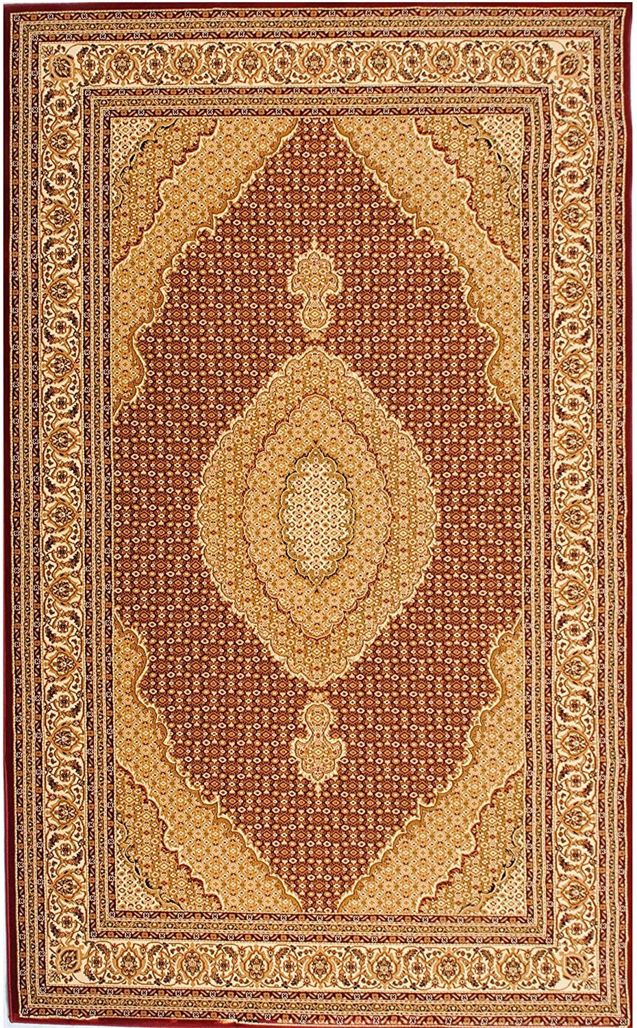 2’ x 13’ Red and Beige Medallion Runner Rug